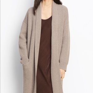 Vince ribbed robe long shawl cardigan / coat